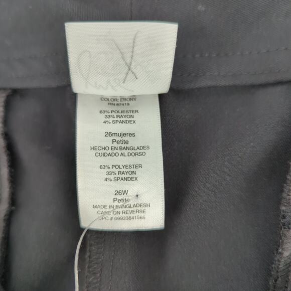 EUC JMS Dress Pants Ebony/Black Polyester Blend Womens 26WP Stretchy Flat - Picture 10 of 10